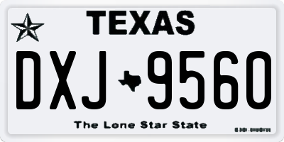 TX license plate DXJ9560