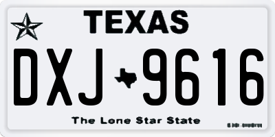 TX license plate DXJ9616
