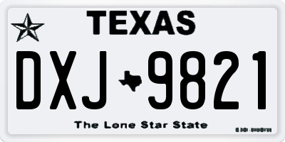 TX license plate DXJ9821