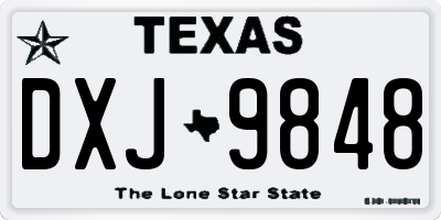 TX license plate DXJ9848