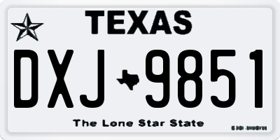 TX license plate DXJ9851