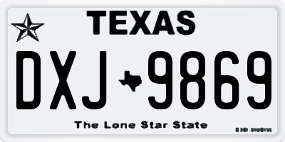 TX license plate DXJ9869