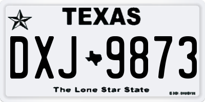 TX license plate DXJ9873