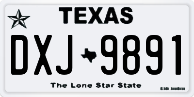TX license plate DXJ9891