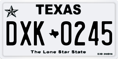 TX license plate DXK0245