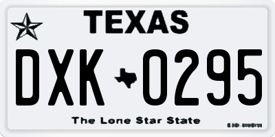 TX license plate DXK0295