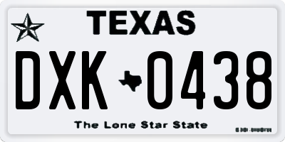 TX license plate DXK0438