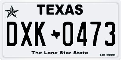 TX license plate DXK0473