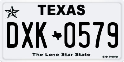 TX license plate DXK0579