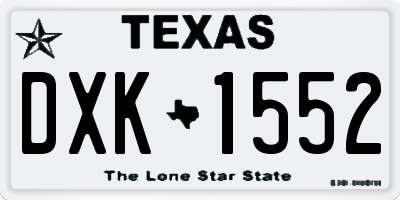 TX license plate DXK1552