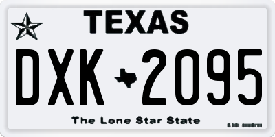 TX license plate DXK2095