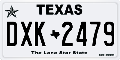 TX license plate DXK2479
