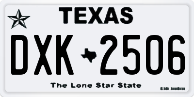 TX license plate DXK2506