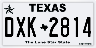 TX license plate DXK2814