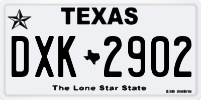 TX license plate DXK2902