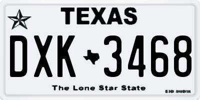 TX license plate DXK3468