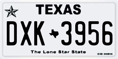 TX license plate DXK3956