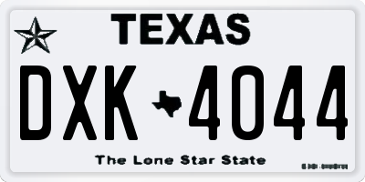 TX license plate DXK4044