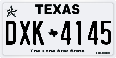 TX license plate DXK4145