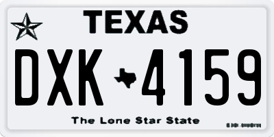 TX license plate DXK4159