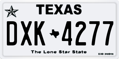 TX license plate DXK4277