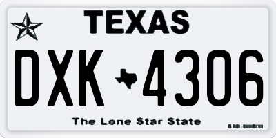 TX license plate DXK4306