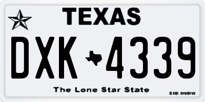 TX license plate DXK4339