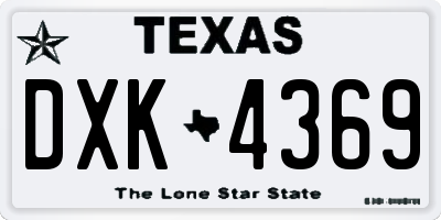 TX license plate DXK4369