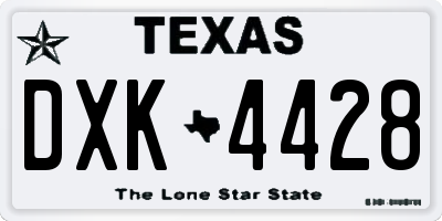 TX license plate DXK4428