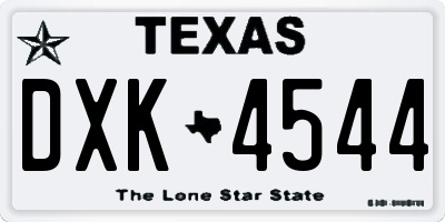 TX license plate DXK4544