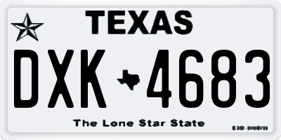 TX license plate DXK4683