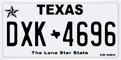 TX license plate DXK4696