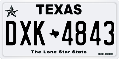 TX license plate DXK4843