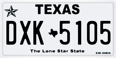 TX license plate DXK5105