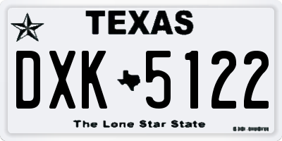 TX license plate DXK5122