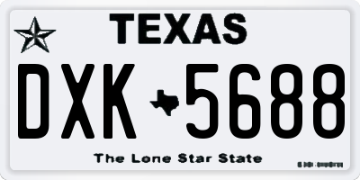 TX license plate DXK5688