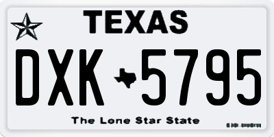 TX license plate DXK5795