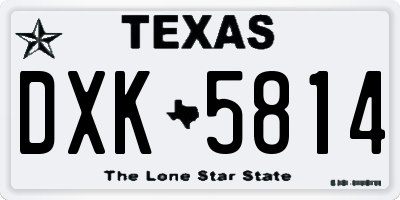 TX license plate DXK5814