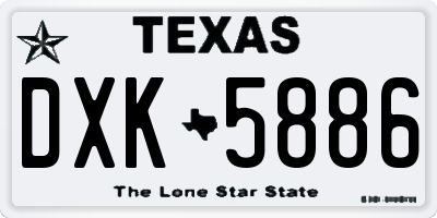 TX license plate DXK5886