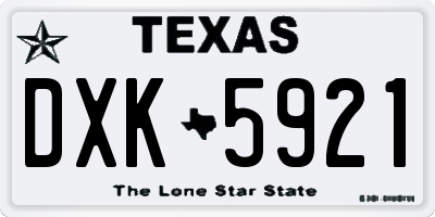 TX license plate DXK5921