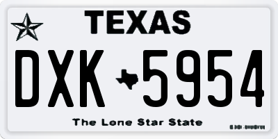 TX license plate DXK5954