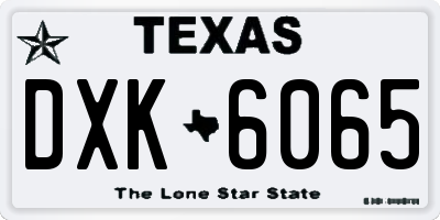 TX license plate DXK6065