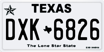 TX license plate DXK6826