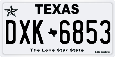 TX license plate DXK6853