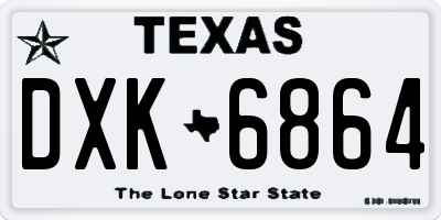 TX license plate DXK6864