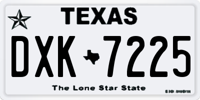 TX license plate DXK7225