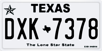 TX license plate DXK7378