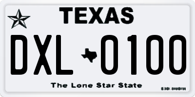 TX license plate DXL0100