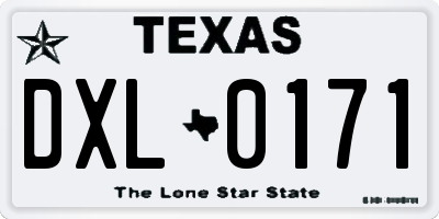 TX license plate DXL0171