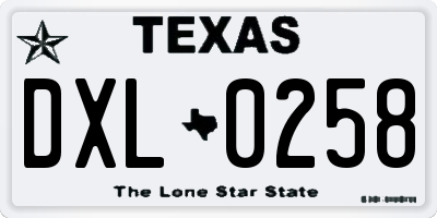 TX license plate DXL0258